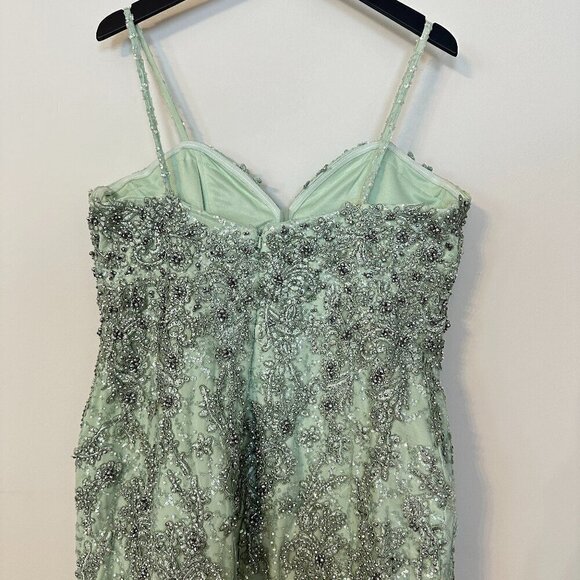 MAC DUGGAL Embellished Mesh Mermaid Gown in Mint Size US 12 - Picture 7 of 8
